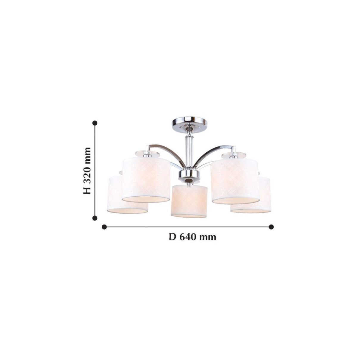 2199-5U, люстра потолочная, D640xH320, 5xE14x40W, excluded — изображение 2