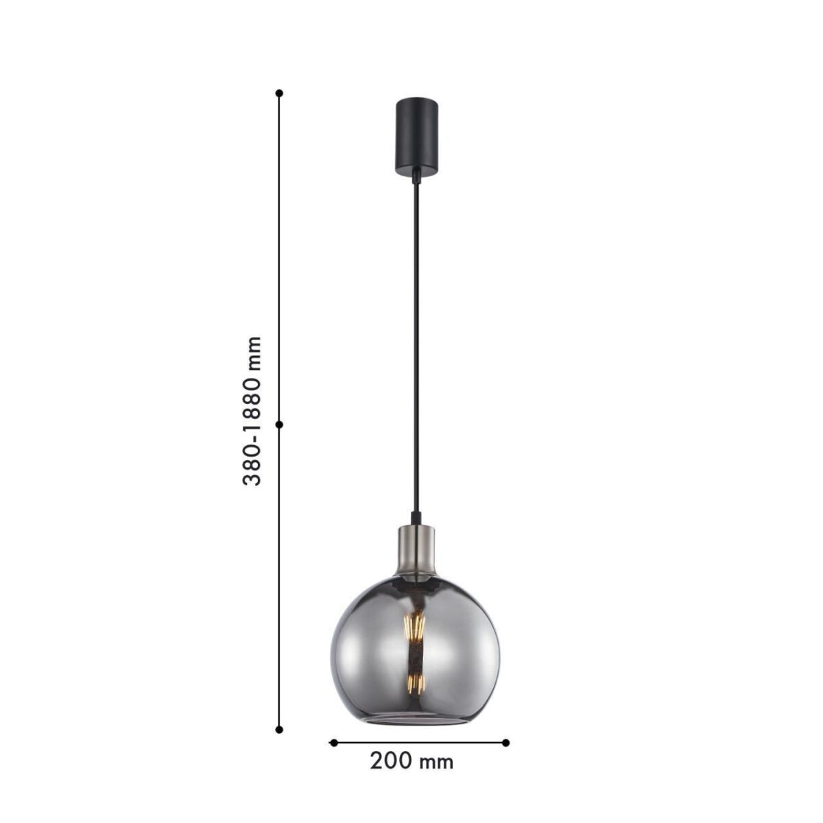 4355-1P, подвес, D200xH380/1880, 1xE27x40W, excluded — изображение 2