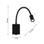 1957-1W, настенный светильник, D120xW60xH200, 1xLEDx3W, 240LM, 3000K, included, switch — изображение 3