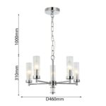 2672-5P, подвесная люстра, D460xH310/1310, 5xE14x40W, excluded — изображение 3