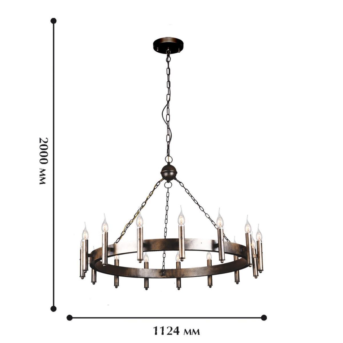 1144-15P, люстра подвесная, D1124xH2150, 15xE14x60W, excluded — изображение 2
