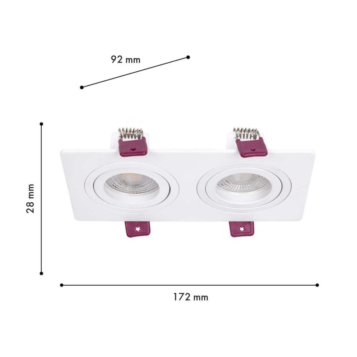 4647-2C, врезной светильник, L172xW92xH28, cutout:L150xW75, 2xGU10x35W, IP20, excluded — изображение 3