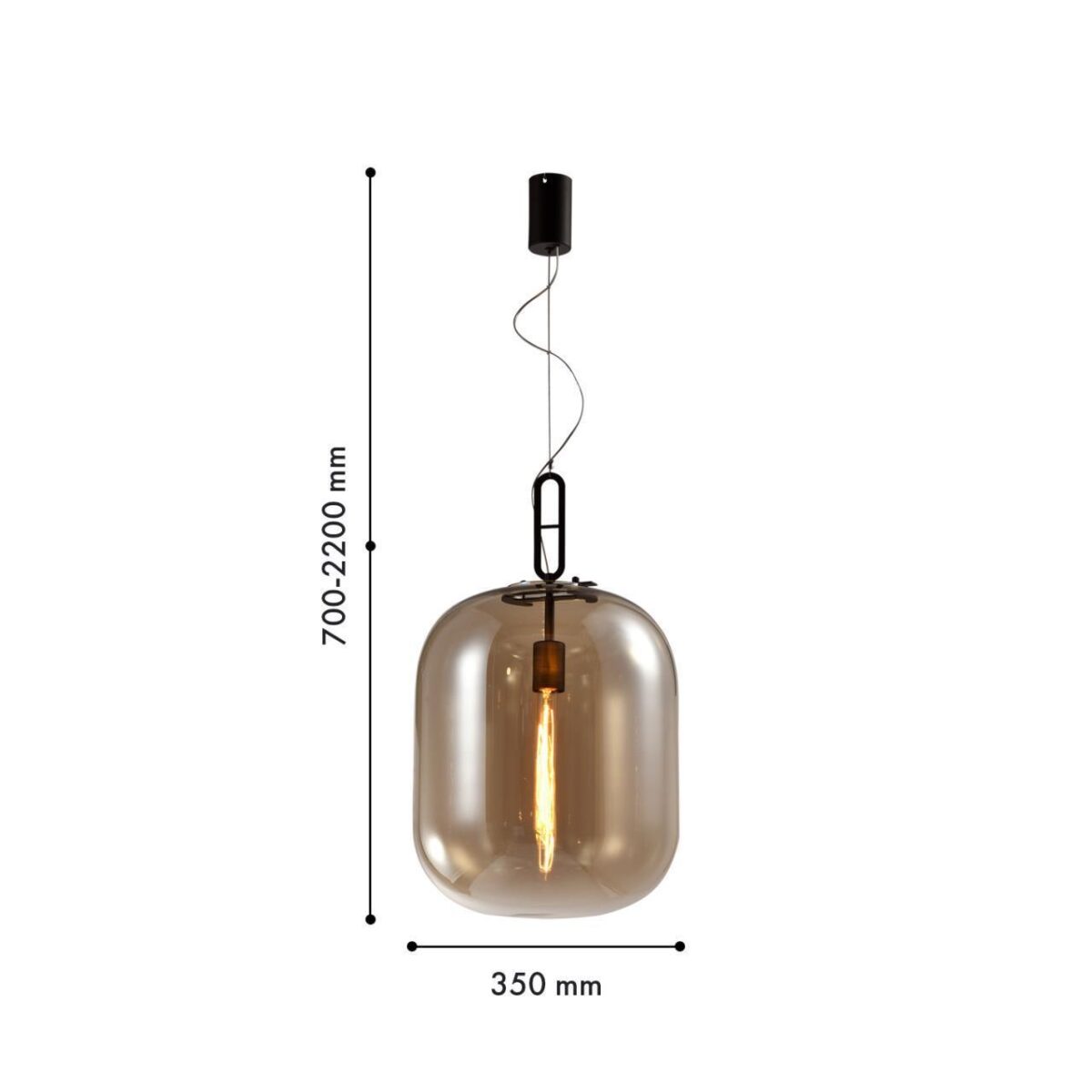 4264-1P, подвес, D350xH700/2200, 1xE27x40W, excluded — изображение 2