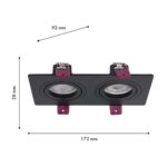 4646-2C, врезной светильник, L172xW92xH28, cutout:L150xW75, 2xGU10x35W, IP20, excluded — изображение 3