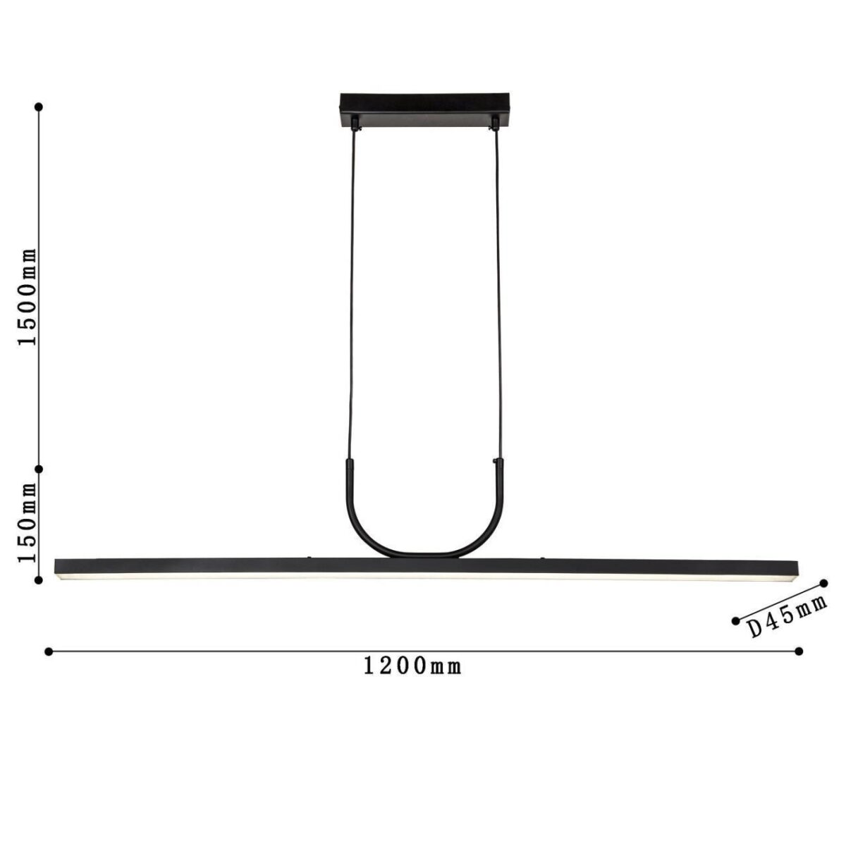 4096-2P, подвесная люстра, L1200xW45xH150/1650, LEDx48W, 3840LM, 4000K, included — изображение 3