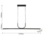 4096-2P, подвесная люстра, L1200xW45xH150/1650, LEDx48W, 3840LM, 4000K, included — изображение 3