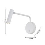 1961-1W, настенный светильник, D120xW60xH100, 1xLEDx3W, 240LM, 3000K, included, switch — изображение 3