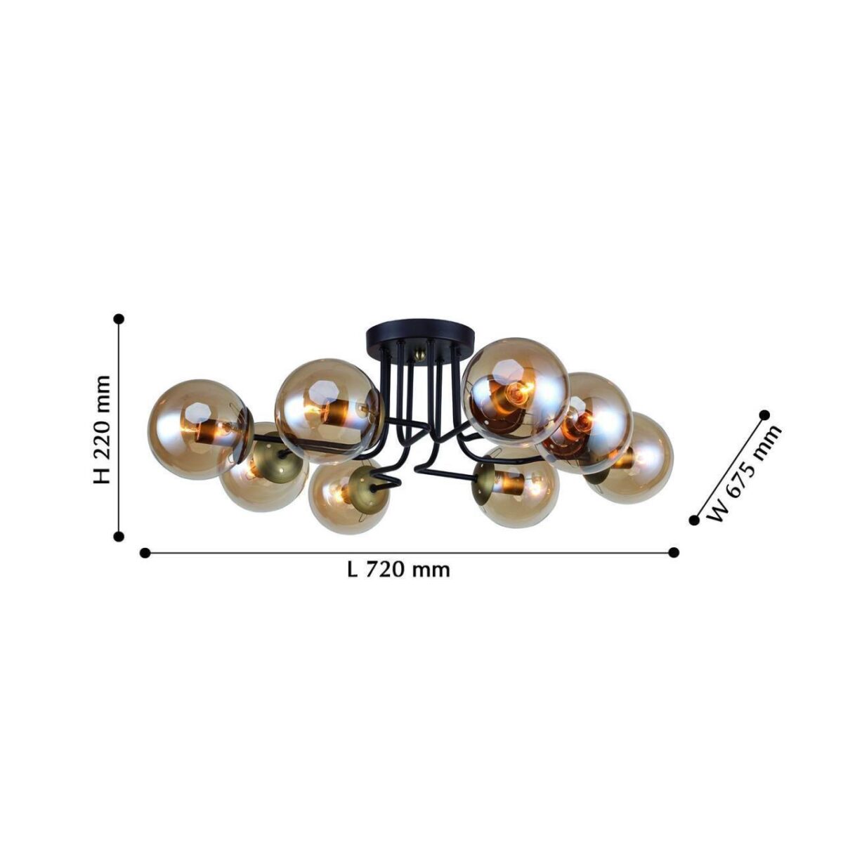2344-8U, потолочный светильник, D720xW675xH220, 8xE14x40W, excluded — изображение 3