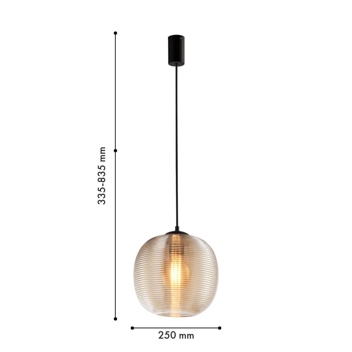 4260-1P, подвес, D250xH335/1835, 1xE27x40W, excluded — изображение 2