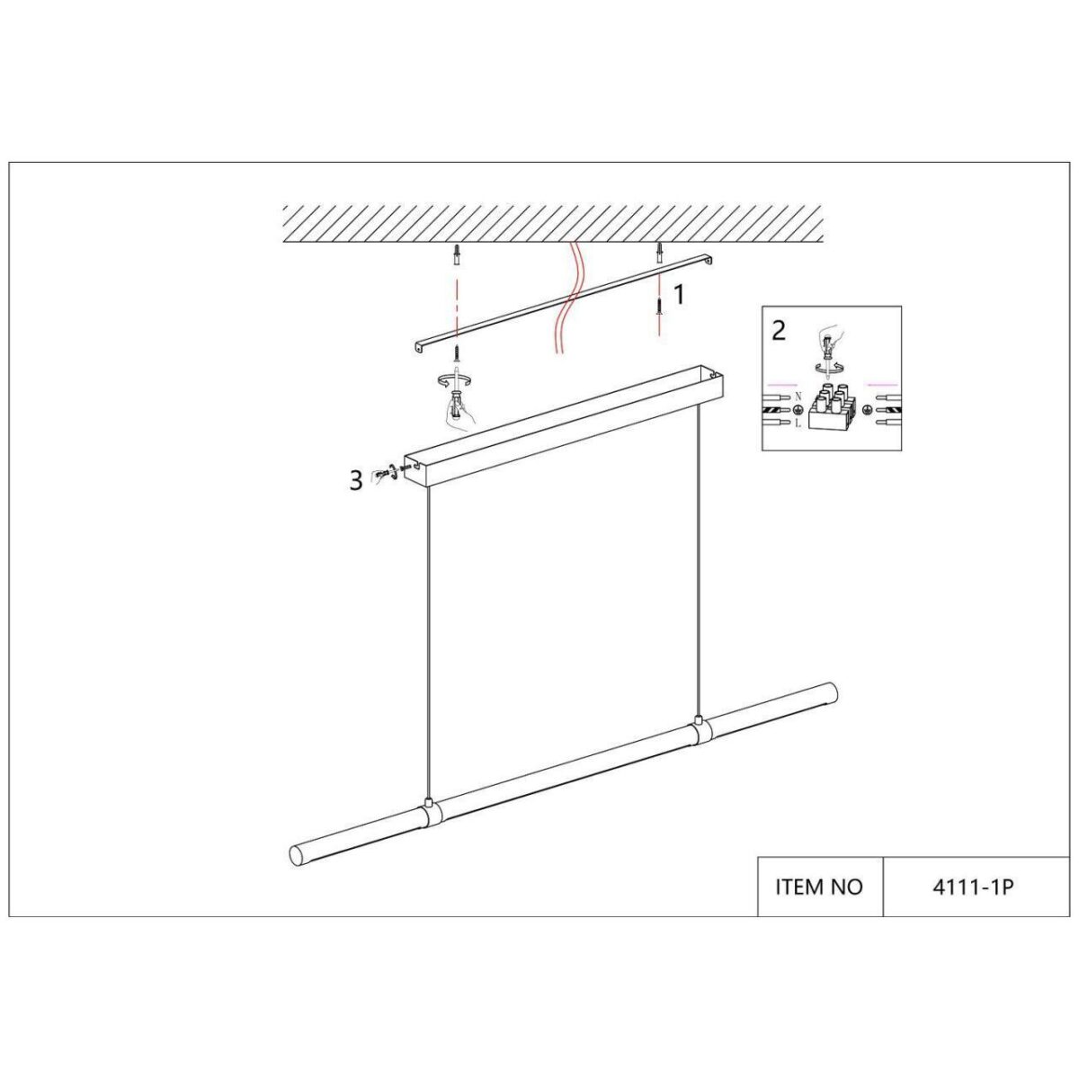 4111-1P, подвесная люстра, L1200xW35xH100/1200, LEDx35W, 2300LM, 4000K, included — изображение 6