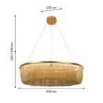 4491-8P, подвесная люстра, L800xW350xH260/1500, LEDx40W, 1100LM, 4000K, included — изображение 2