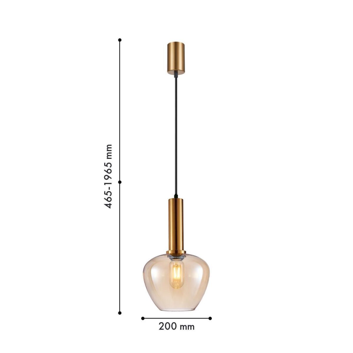 4356-1P, подвес, D200xH465/1965, 1xE27x40W, excluded — изображение 2