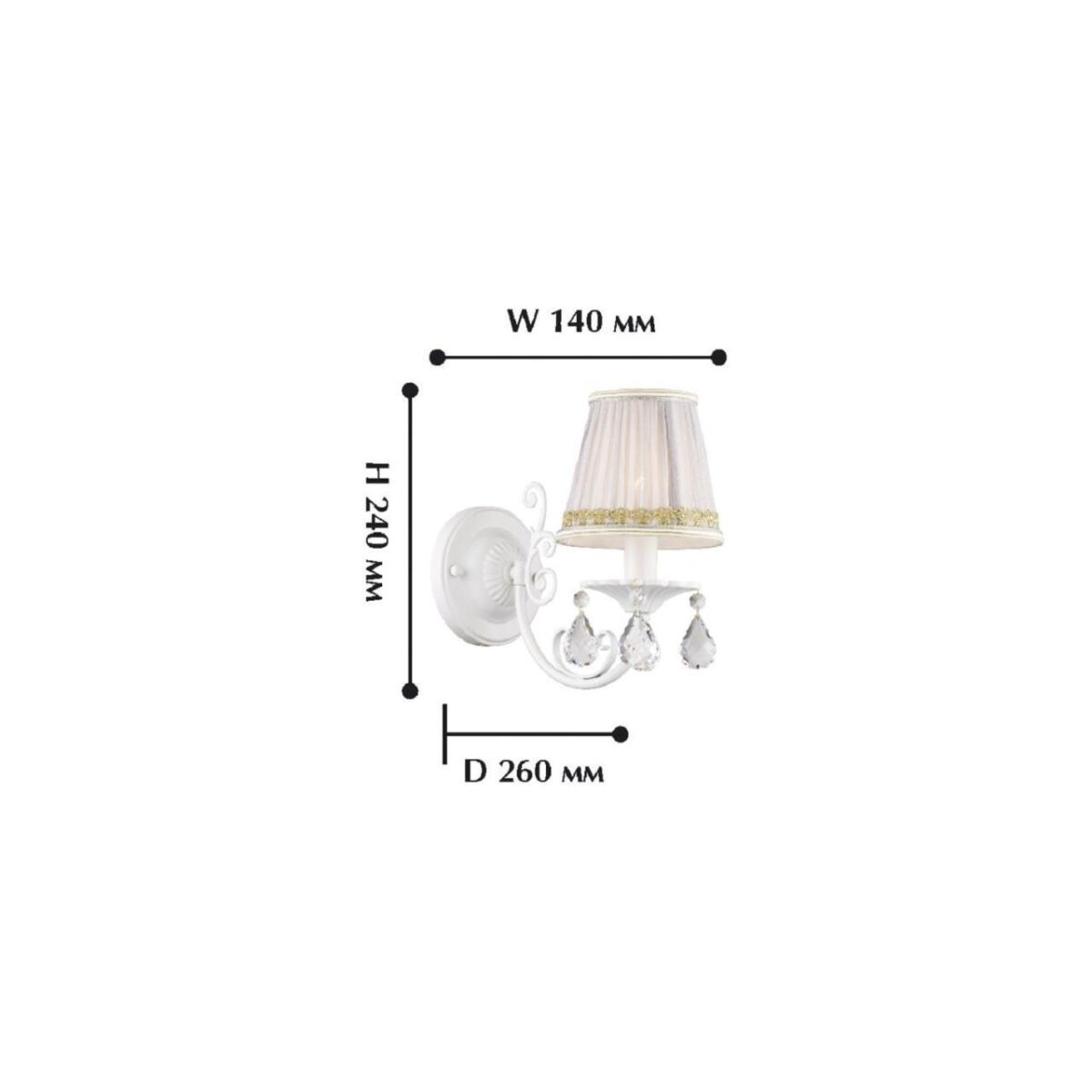 1729-1W, настенный светильник, D280xW140xH240, 1xE14x40W, excluded — изображение 2