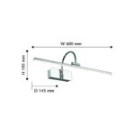 2431-2W, настенный светильник, D170xW605xH195, 1xLEDx11W, 880LM, 4000K, IP44, included — изображение 2