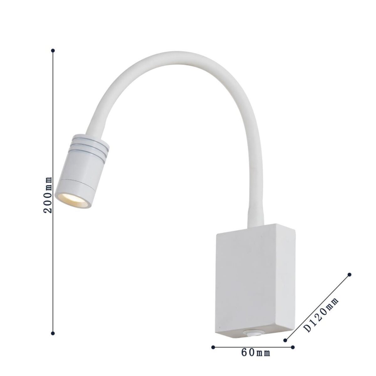 1958-1W, настенный светильник, D120xW60xH200, 1xLEDx3W, 240LM, 3000K, included, switch — изображение 3