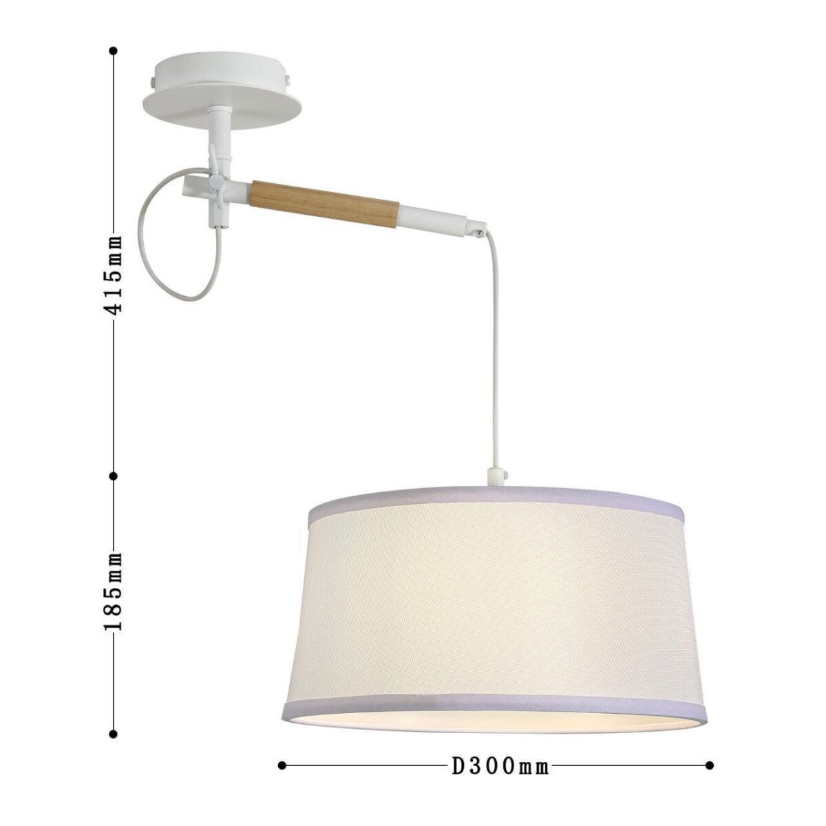 3005-1P, настенно-потолочный светильник, D300xH600, 1xE27x60W, excluded — изображение 3