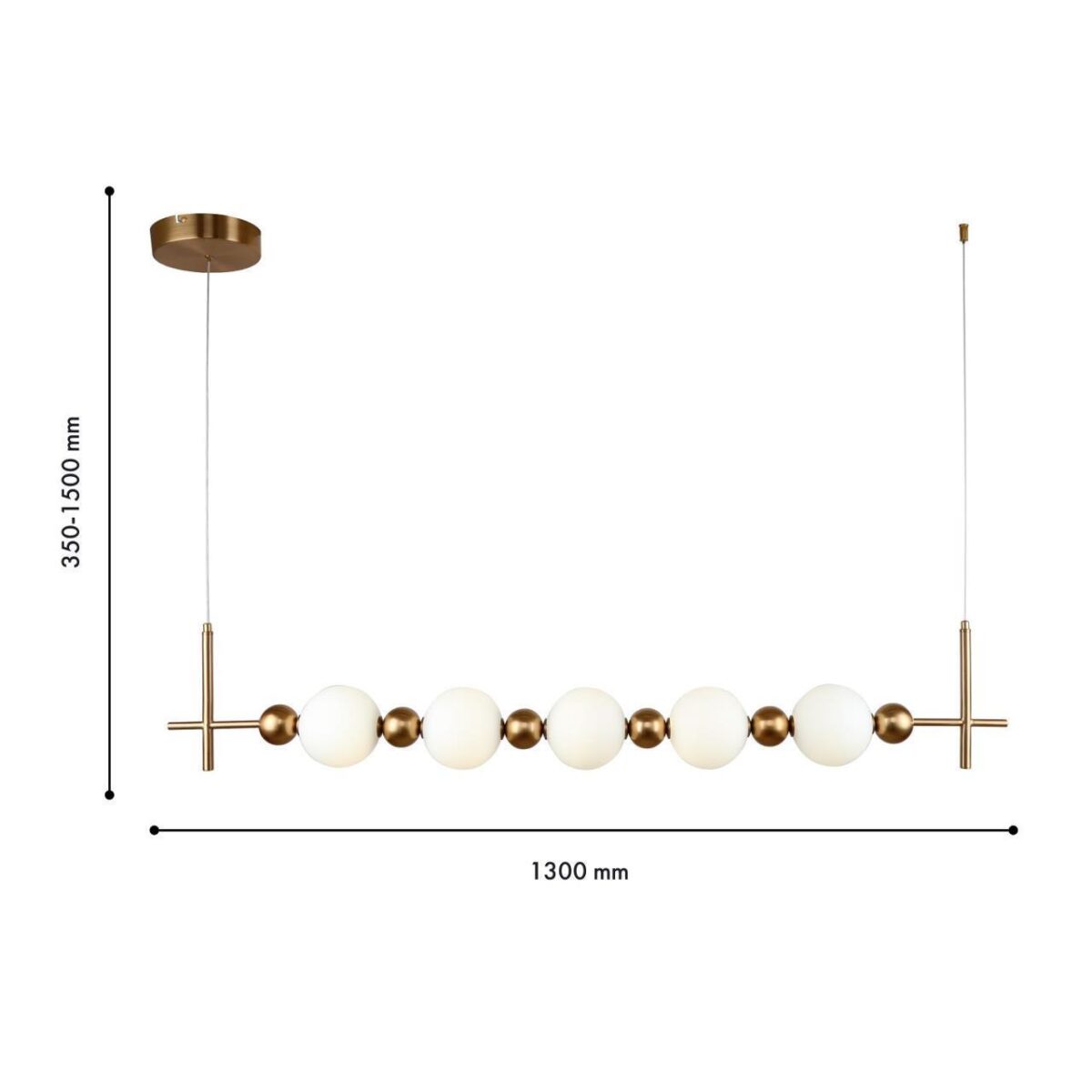 4088-5P, подвесная люстра, L1300xW160xH350/1500, 5xLEDx6W, 2250LM, 4000K, included — изображение 3