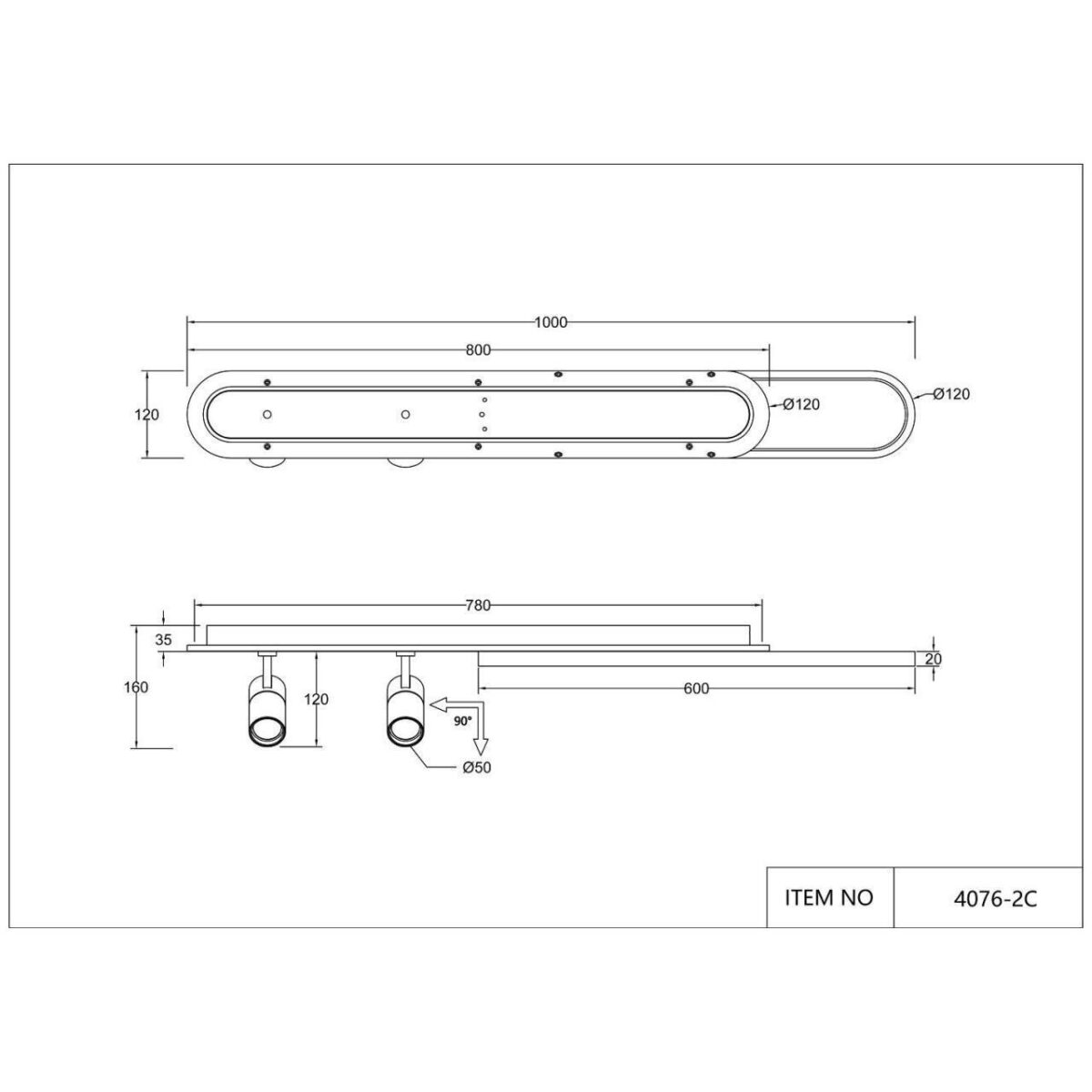 4076-2C, потолочный светильник, L1000xW120xH160, LEDx50W, 2200-4200LM, 3000-6000K, included, remote control — изображение 9