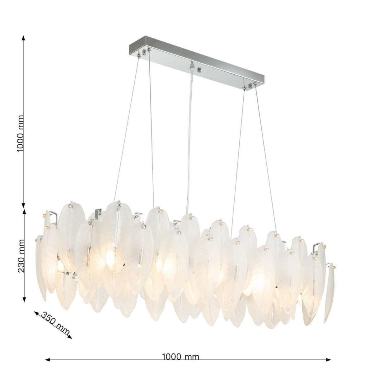 3018-12P, подвесная люстра, L1000xW350xH260/1230, 12xE14x40W, excluded — изображение 3