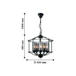 2057-5P, люстра подвесная, D450xH440/1440, 5xE14x40W, excluded — изображение 2