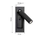 4494-1W, настенный светильник, D65xW55xH155, LEDx3W, 200LM, 4000K, included, switch — изображение 2