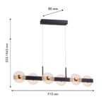 4317-6P, подвесная люстра, L910xW80xH255/1845, 6xLEDx5.3W, 1700LM, 4000K, CRI>90, included — изображение 2