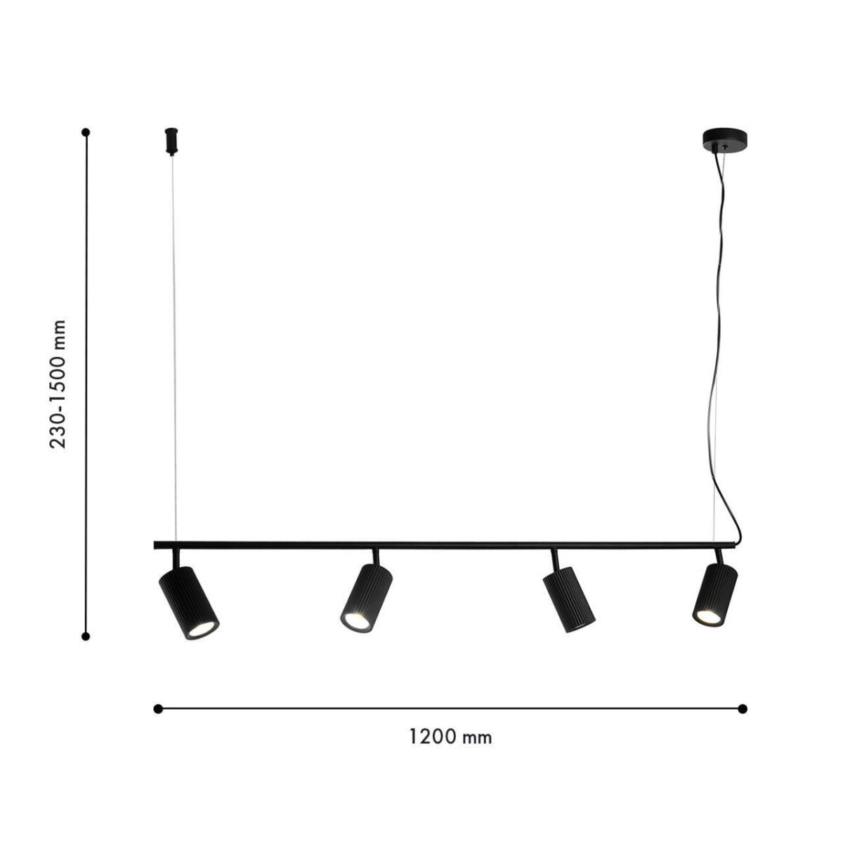 4635-4P, подвесная люстра, L1200xW65xH230/1500, 4xGU10x35W, excluded — изображение 3