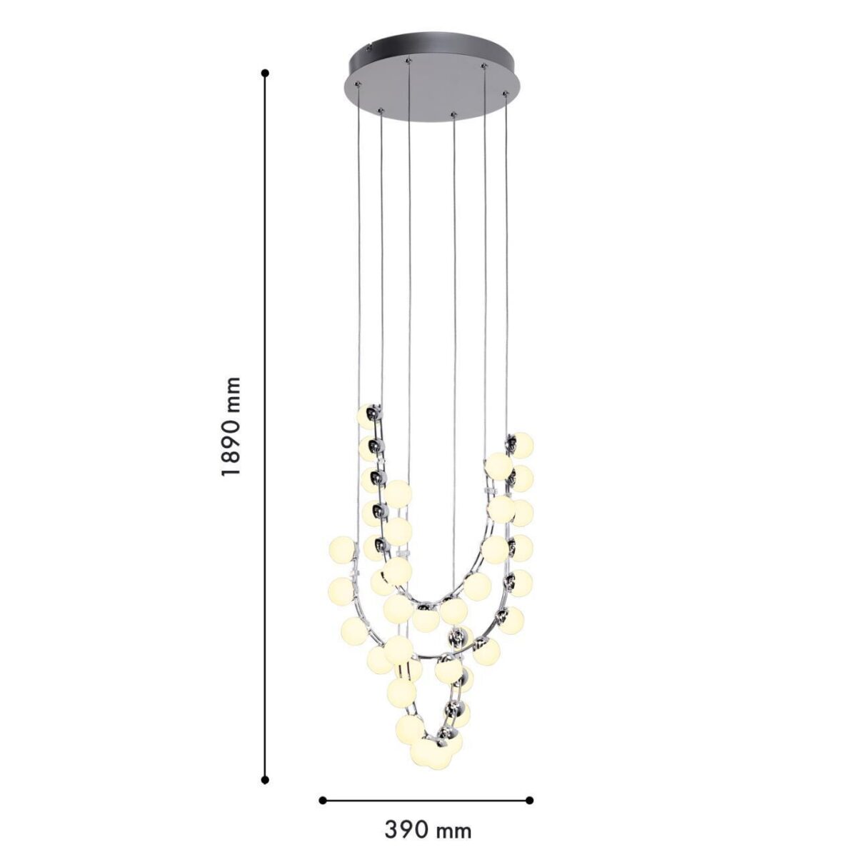 4589-4P, подвесная люстра, D390xH1890, LEDx48W, 3800LM, 4000K, included — изображение 3