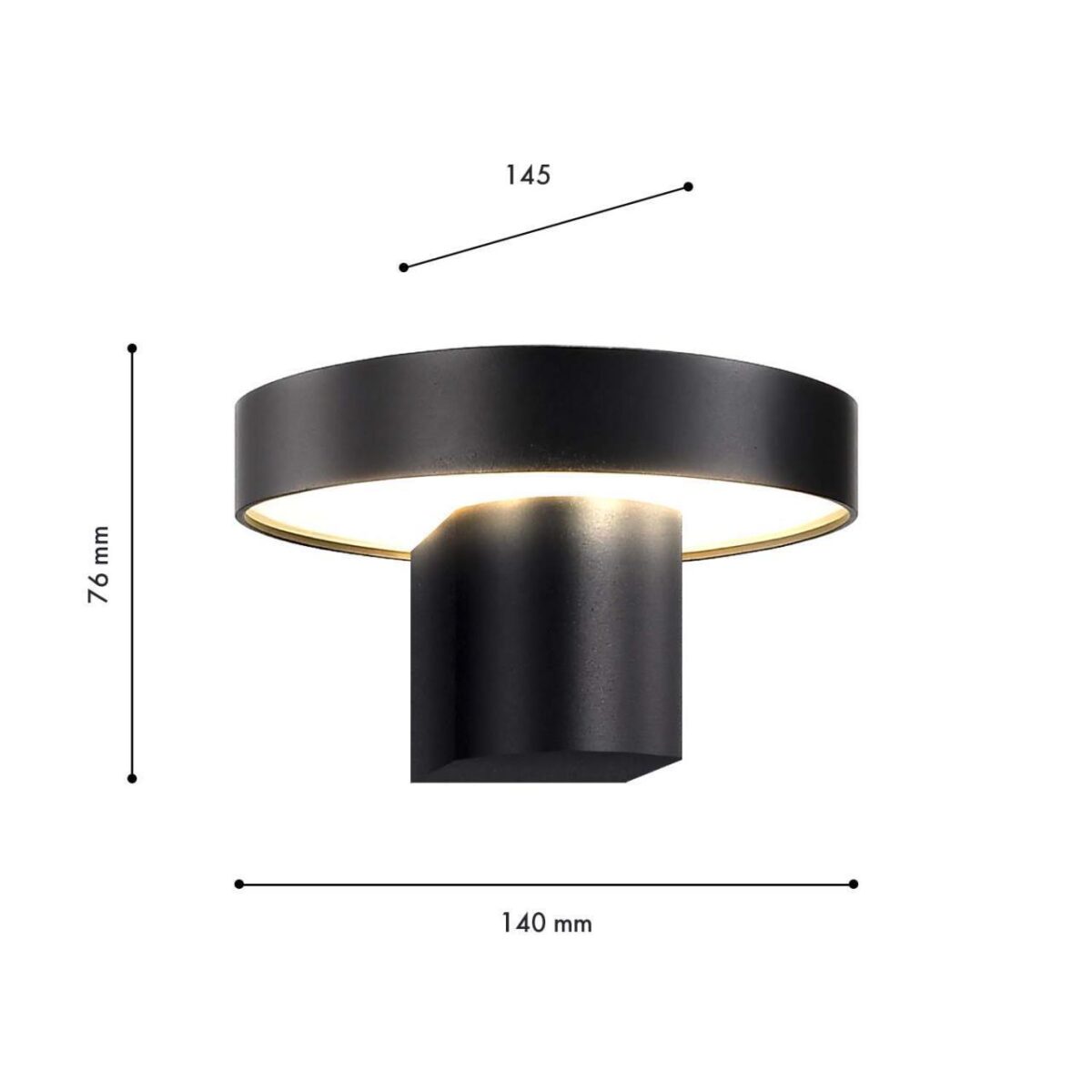4640-1W, уличный светильник, D145xW140xH75, LEDx12W, 1050LM, 4000K, IP65, included — изображение 3