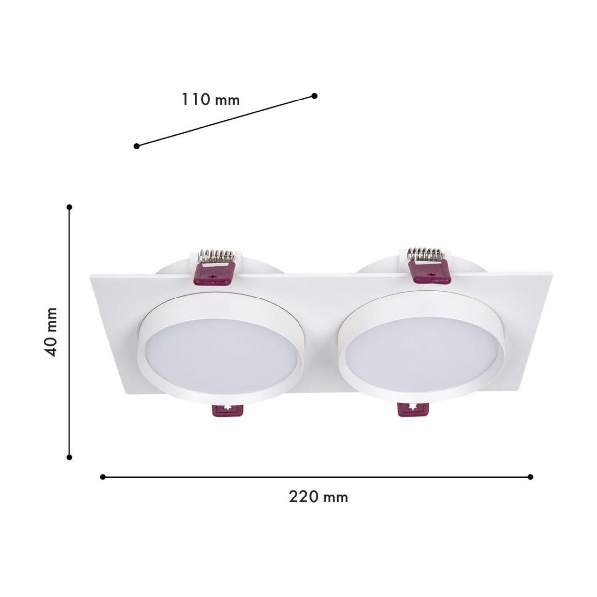 4649-2C, врезной светильник, L215xW108xH37, cutout:L186xW92, 2xGX53LEDx15W, IP20, excluded — изображение 3