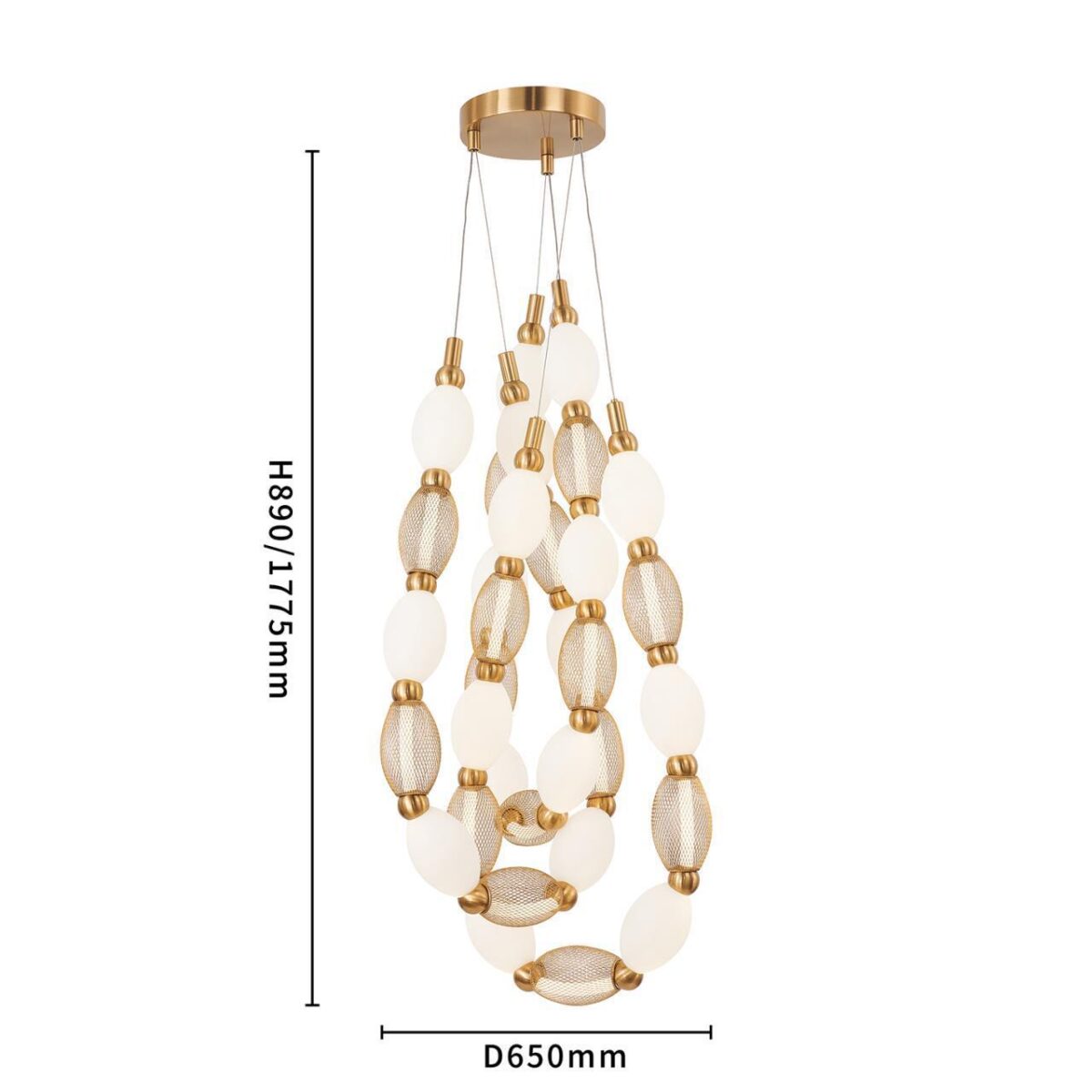 4559-3PC, подвесная/потолочная люстра, D200xH1780/2780 + D650xH890/1775 + D1980xH820/1725, 3xLEDx18W, 2910LM, 4000K, included — изображение 6