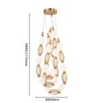 4559-3PC, подвесная/потолочная люстра, D200xH1780/2780 + D650xH890/1775 + D1980xH820/1725, 3xLEDx18W, 2910LM, 4000K, included — изображение 6