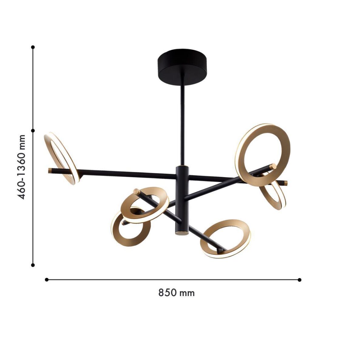 4322-6P, подвесная люстра, D850xH460/1360, 3xLEDx7W + 3xLEDx5W, 2880LM, 4000K, included — изображение 2