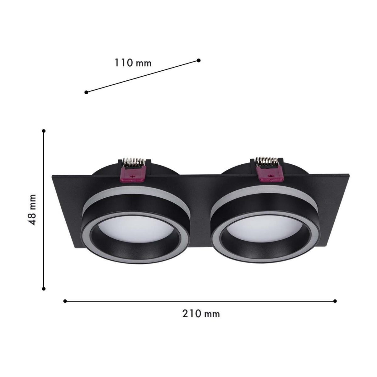 4651-2C, врезной светильник, L215xW108xH44, cutout:L186xW92, 2xGX53LEDx15W, IP20, excluded — изображение 3
