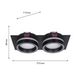 4651-2C, врезной светильник, L215xW108xH44, cutout:L186xW92, 2xGX53LEDx15W, IP20, excluded — изображение 3