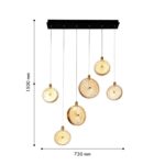 4488-6P, подвесная люстра, L730xW100xH550/1500, LEDx40W, 2749LM, 4000K, included — изображение 2