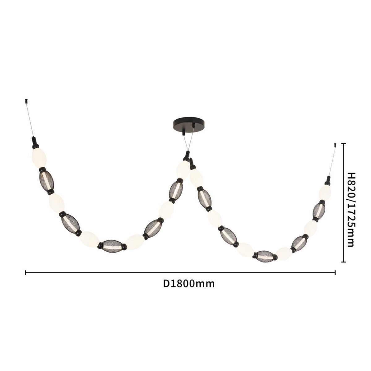 4560-2PC, подвесная/потолочная люстра, D200xH1780/2780 + D640xH890/1775 + D1800xH820/1725, 2xLEDx18W, 1630LM, 4000K, included — изображение 9