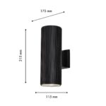 4513-2W, уличный светильник, D175xW115xH315, 2xE27x40W, IP54, excluded — изображение 2