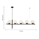 4106-5P, подвесная люстра, L1160xW150xH800/1200, 5xE27x60W, excluded — изображение 3