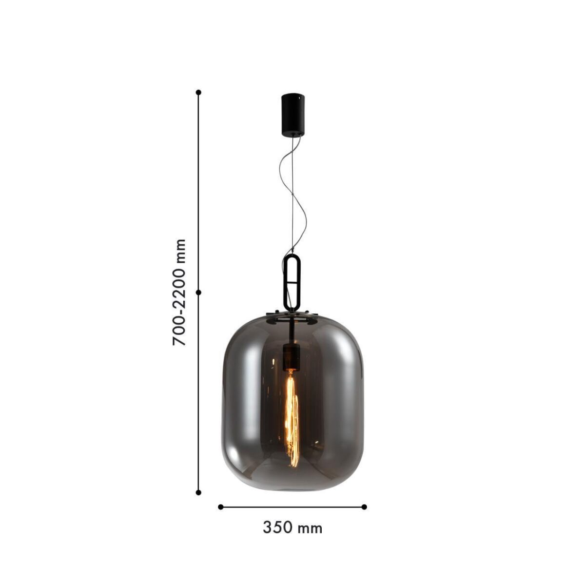 4265-1P, подвес, D350xH700/2200, 1xE27x40W, excluded — изображение 2