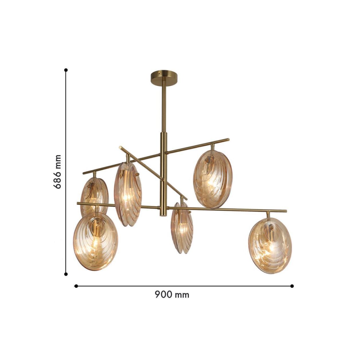 4485-6C, потолочная люстра, D900xH685, 6xE14x60W, excluded — изображение 3