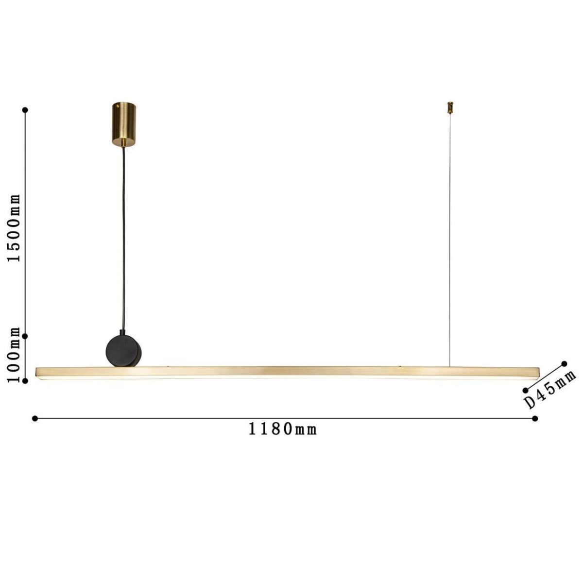 4061-2P, подвесная люстра, L1180xW45xH100/1600, LEDx47W, 3760LM, 4000K, included — изображение 3