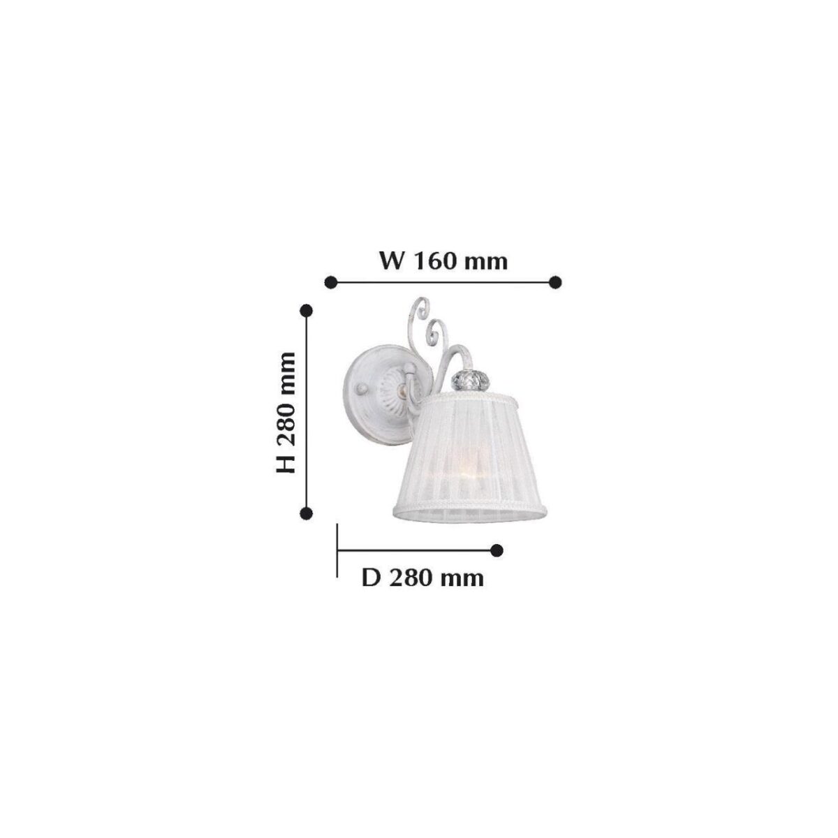 2150-1W, настенный светильник, D280xW160xH280, 1xE14x40W, excluded — изображение 2