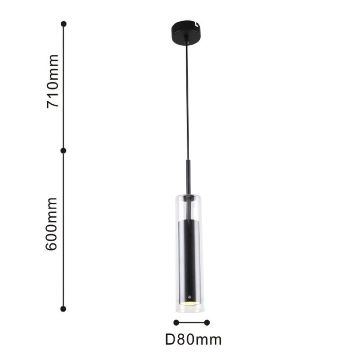 2556-1P, подвес, D80xH600/1310, 1xGU10LEDx5W, excluded — изображение 3