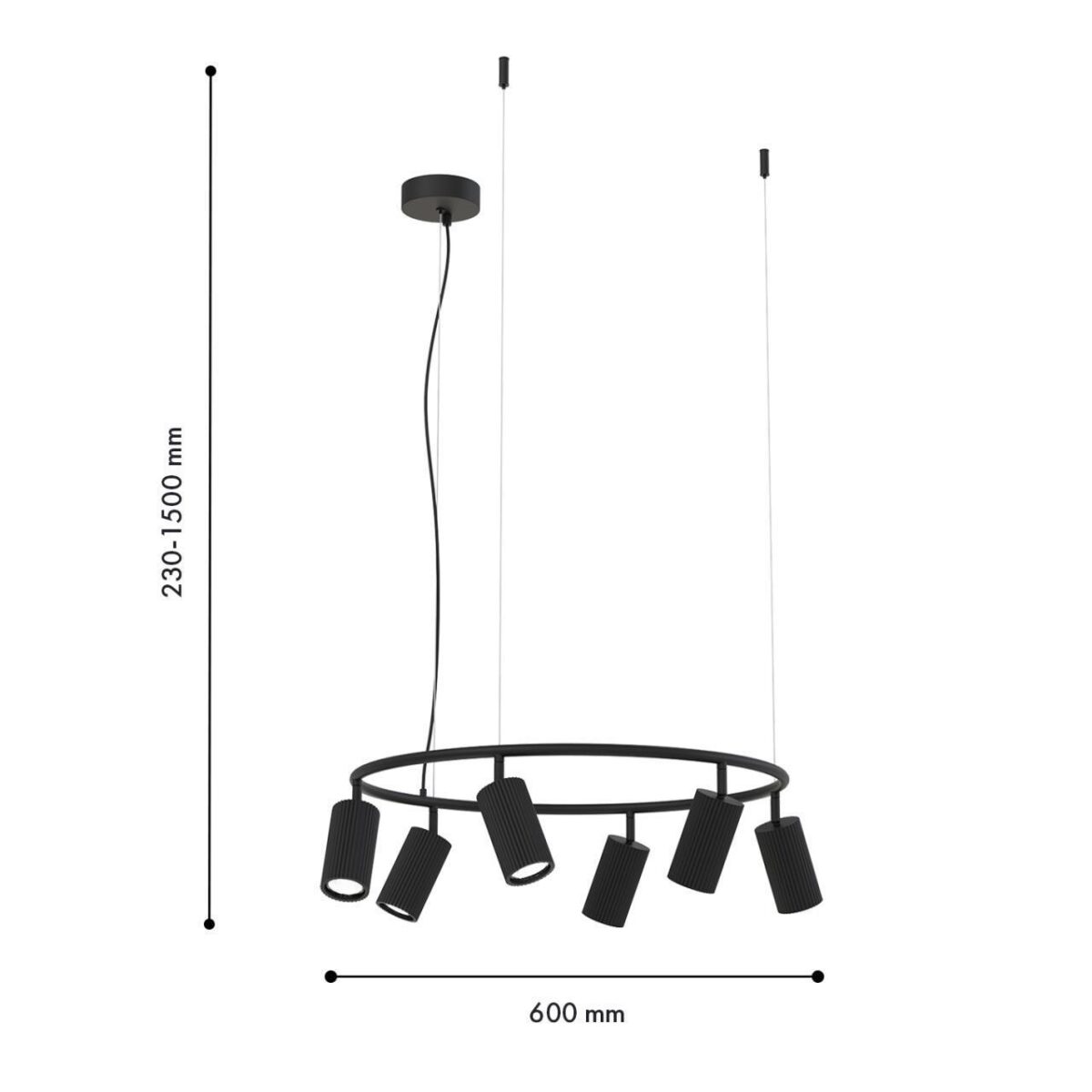 4635-6P, подвесная люстра, D600xH230/1500, 6xGU10x35W, excluded — изображение 3