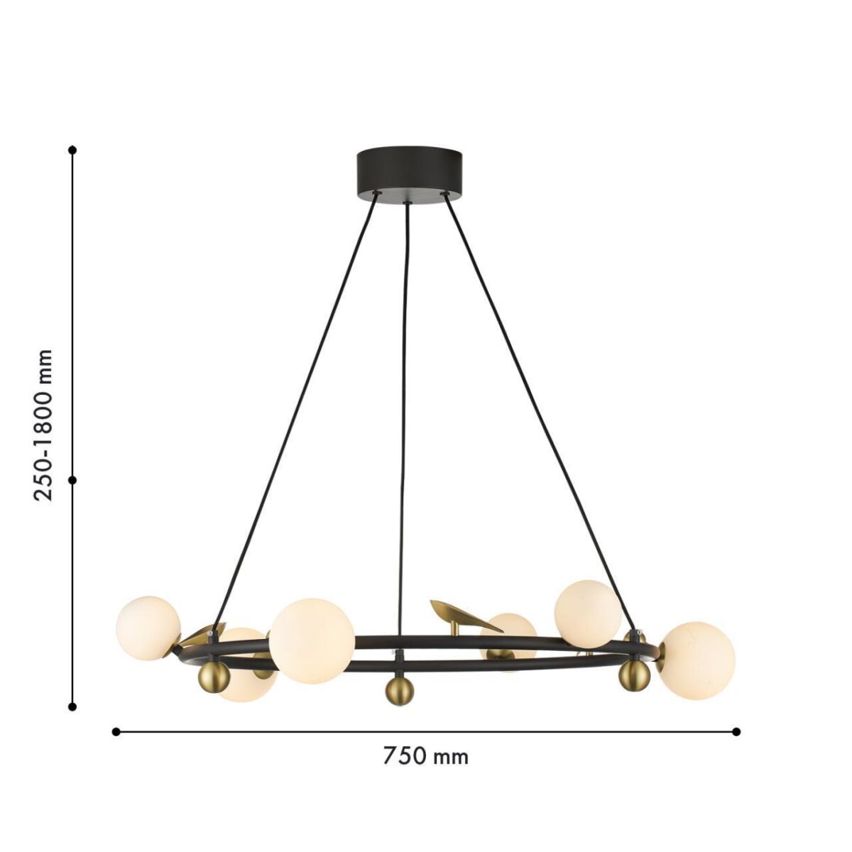 4324-6P, подвесная люстра, D750xH255/1800, 6xLEDx5W, 2400LM, 4000K, included — изображение 2