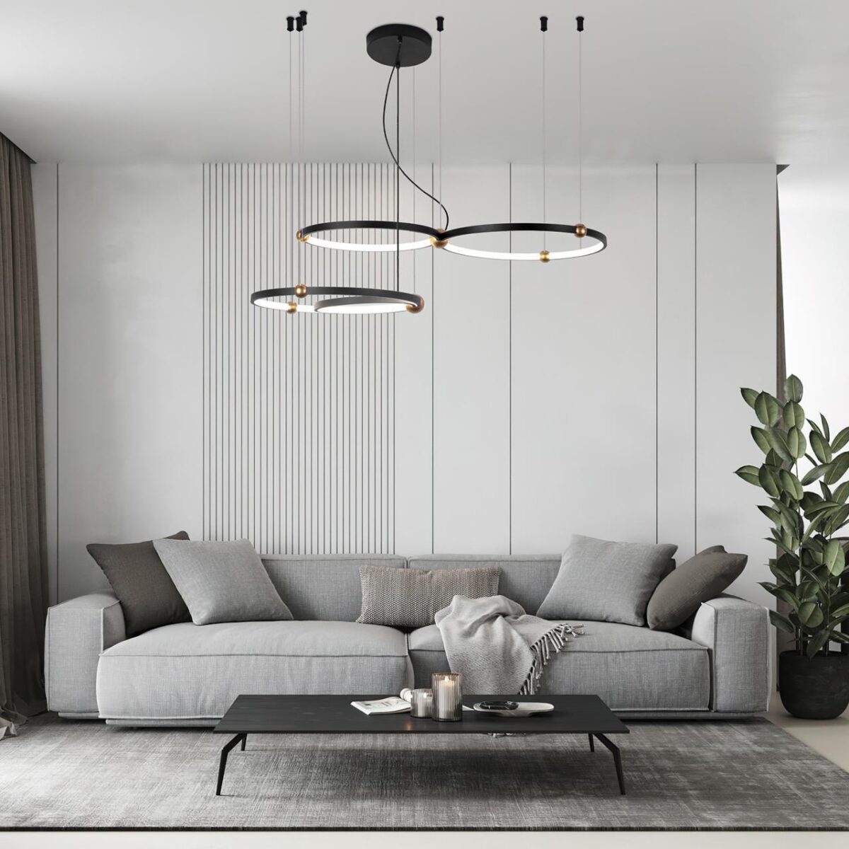 4569-1P, подвесная люстра, D500xH1600, LEDx40W, 2600LM, 4000K, included — изображение 9