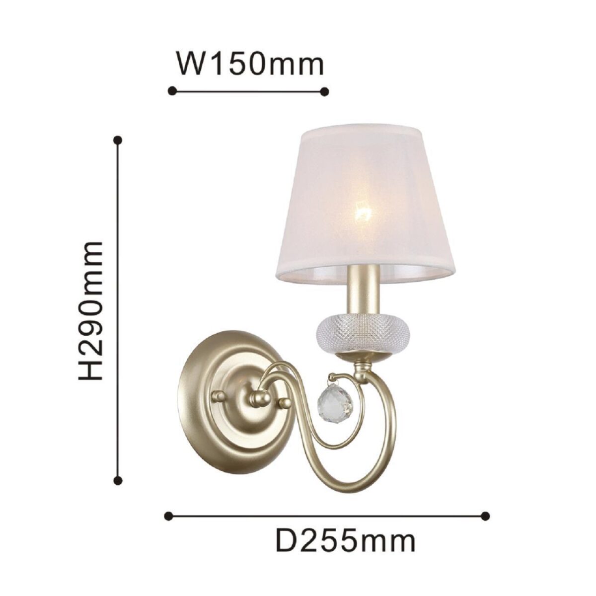 2665-1W, настенный светильник, D255xW150xH290, 1xE14x40W, excluded — изображение 3