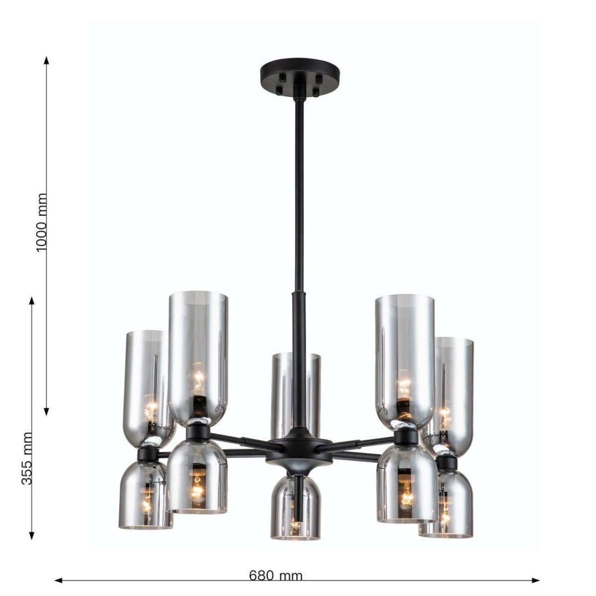 2877-5P, подвесная люстра, D680*H550/850, 10xE14x40W, excluded — изображение 3