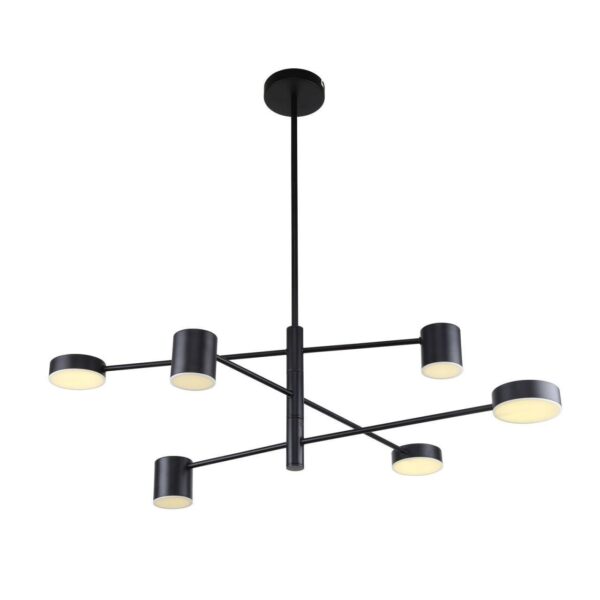 3094-6P, потолочная люстра, D900xH490/790, 3xLEDx5W + 3xLEDx7W, 1464LM, 4000K, included